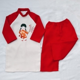 ao-dai-doi-be-trai-be-gai-mac-cap-vai-nhung-tex-mem-in-hinh-tet-mamla