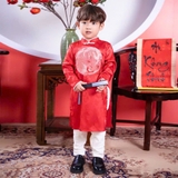 ao-dai-doi-be-trai-be-gai-mac-cap-theu-hinh-long-phuong-chat-gam-han-mem-mau-do-