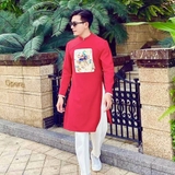 ao-dai-nam-dap-hinh-lan-vai-taffta-mem-min-bo-va-be-trai-mamla