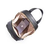 [Da Bò Thật Nhập Hàn] Túi Balo Nữ Công Sở LEKA GAIA Backpack - Size 21cm - Màu Đen Vân Togo 2 Haesung Korea