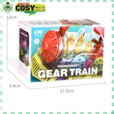 Đồ chơi đầu tàu xe lửa trong suốt chạy bằng pin có đèn cho bé