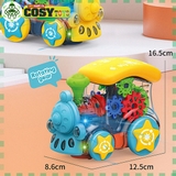 Đồ chơi đầu tàu xe lửa trong suốt chạy bằng pin có đèn cho bé