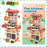 Đồ chơi mô hình bếp nấu ăn kèm dụng cụ bếp, đồ ăn và các hiệu ứng khi chơi với hơn 43 chi tiết