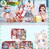 Đồ chơi búp bê thú cưng có xe đẩy, các con thú nuôi và balo cho bé