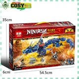 Đồ chơi xếp hình rồng xanh chiến đấu của Ninjjago cỡ lớn với 567 mảnh ghép