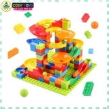 Đồ chơi xếp hình lắp ghép cầu trượt lăn bi nhiều tầng với 168 chi tiết cho bé