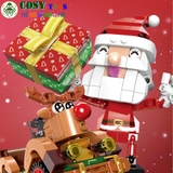 ĐỒ CHƠI LẮP GHÉP XẾP HÌNH ÔNG GIÀ NOEL CƯỠI TUẦN LỘC CÓ DÂY CÓT VỚI 390 MẢNH GHÉP