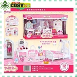 Đồ chơi búp bê mô hình phòng ngủ kèm phụ kiện búp bê thỏ