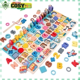 Đồ chơi câu cá gỗ đa năng 6 trong 1 mô hình cứu hỏa cho bé