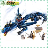Đồ chơi xếp hình rồng xanh chiến đấu của Ninjjago cỡ lớn với 567 mảnh ghép