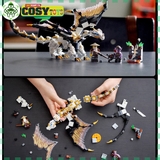 Đồ chơi lắp ghép xếp hình Ninjago Rồng Thần Trắng Ninja của Sư Phụ Wu với 331 mảnh ghép