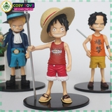 Mô hình combo các anh em Luffy, Zoro, Sanji, ACE, Sabo lúc nhỏ siêu đẹp cao 15cm - One Pece