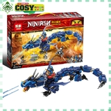 Đồ chơi xếp hình rồng xanh chiến đấu của Ninjjago cỡ lớn với 567 mảnh ghép
