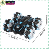 Đồ chơi xe đua đua bánh xoắn stunt racer nhào lộn 360 độ có điều khiển từ xa 4 chiều cho bé