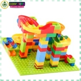 Đồ chơi xếp hình lắp ghép cầu trượt lăn bi nhiều tầng với 168 chi tiết cho bé