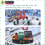 Đồ chơi lắp ghép đoàn tàu xe lửa đường ray mô hình giáng sinh kèm các mô hình ông già noel cho bé