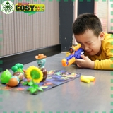 Đồ chơi bắn Zoombie bằng s.úng có kính ngắm và đạn mút xốp, kèm các nhân vật trong hoa quả đại chiến