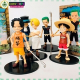 Mô hình combo các anh em Luffy, Zoro, Sanji, ACE, Sabo lúc nhỏ siêu đẹp cao 15cm - One Pece