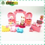 Đồ chơi búp bê ngôi nhà thỏ mẹ con cho bé