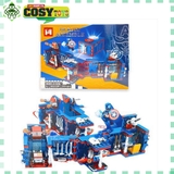 Đồ chơi xếp hình lắp ghép căn cứ của các siêu anh hùng Ironnman, Spidermman, Thorr và Capttain American cho bé
