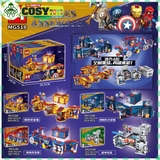 Đồ chơi xếp hình lắp ghép căn cứ của các siêu anh hùng Ironnman, Spidermman, Thorr và Capttain American cho bé