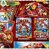 Đồ chơi xếp hình lắp ghép người sắt Iron Man trong bộ giáp Hero Mecha Series với 568 mảnh ghép cho bé