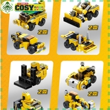 Đồ chơi lắp ghép xếp hình robot Project Mecha màu vàng 12 trong 01 cho bé với 633 mảnh ghép