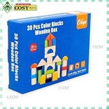 Đồ chơi phát triển trí tuệ xếp hình bằng gỗ với 30 hình khối khác nhau cho bé