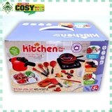 Đồ chơi mô hình bếp nấu ăn gia đình kèm bếp, đồ ăn, dùng cụ làm bếp với hơn 28 chi tiết