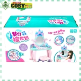 Đồ chơi bàn trang điểm có ghế ngồi kèm đàn piano và dụng cụ trang điểm, gương, kẹp tóc.....với hơn 22 chi tiết