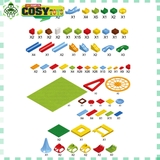 Đồ chơi lắp ghép xếp hình tháp cầu trượt đu quay kèm bi nhựa với 469 chi tiết