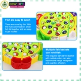 Đồ chơi câu cá chạy pin câu cỡ lớn bằng nam châm hoặc móc, có đèn và nhạc và đĩa xoay cho bé