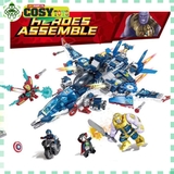 Đồ chơi lắp ghép xếp hình siêu phi thuyền chiến đấu của Thanos cùng các anh hùng Avenger với 667 mảnh ghép