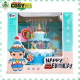 Đồ chơi hộp bánh sinh nhật kèm đồ trang trí, có đèn nhạc cho bé