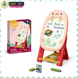 Bảng vẽ thông minh có 2 mặt hút nam châm cho bé, kèm phấn, bút màu và trò chơi thẻ với 46 chi tiết, mô hình chim cánh cụt