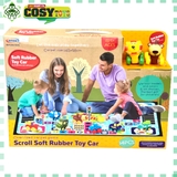 Đồ chơi thảm mô hình giao thông kèm xe hình con chó, mèo cho bé