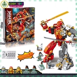 Đồ chơi lắp ghép xếp hình Ninjjago chiến đấu với bộ giáp hợp thể của Kai và Cole cỡ lớn với 1033 mảnh ghép