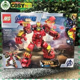 Đồ chơi xếp hình lắp ghép người sắt Ironn Mann trong bộ giáp anti Hulk với 217 mảnh ghép cho bé