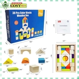 Đồ chơi phát triển trí tuệ xếp hình bằng gỗ với 30 hình khối khác nhau cho bé
