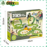 Đồ chơi lắp ráp đường đua ô tô chạy pin mô hình khủng long với hơn 260 chi tiết