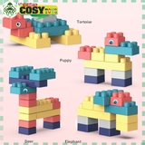 Hộp đồ chơi lắp hình khối đủ mẫu ghép cho bé với 260 chi tiết