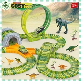 Đồ chơi lắp ráp đường đua ô tô chạy pin mô hình khủng long với hơn 260 chi tiết