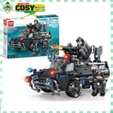 Đồ chơi xếp hình lắp ghép xe quân sự loại 4 trong 1 với 415 mảnh ghép cho bé