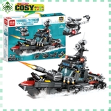 Đồ chơi xếp hình lắp ghép xe quân sự loại 4 trong 1 với 415 mảnh ghép cho bé