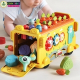 Đồ chơi xe đa năng đập chuột và thả hình khối vận động mẫu mới cho bé