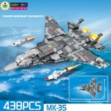 Đồ chơi lắp ghép xếp hình các loại máy bay tiêm kích, vận tải phản lực đủ mẫu với 428-438-421 mảnh ghép