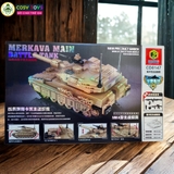Đồ chơi lắp ghép xếp hình xe tăng quân sự Merkava Main 463 chi tiết cho bé