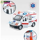 Đồ chơi mô hình xe cứu thương có đèn nháy và nhạc cho bé