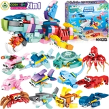 Đồ chơi xếp hình lắp ghép các mẫu sinh vật biển nhỏ từ 19-36 mảnh ghép cho bé