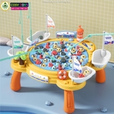 Đồ chơi bàn câu cá chạy pin có cần câu và chân đế cao cho bé